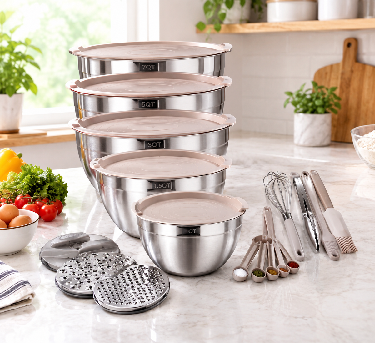 ENVTEK 26-Piece Stainless Steel Mixing Bowls Set Review: All-in-One Kitchen Organization