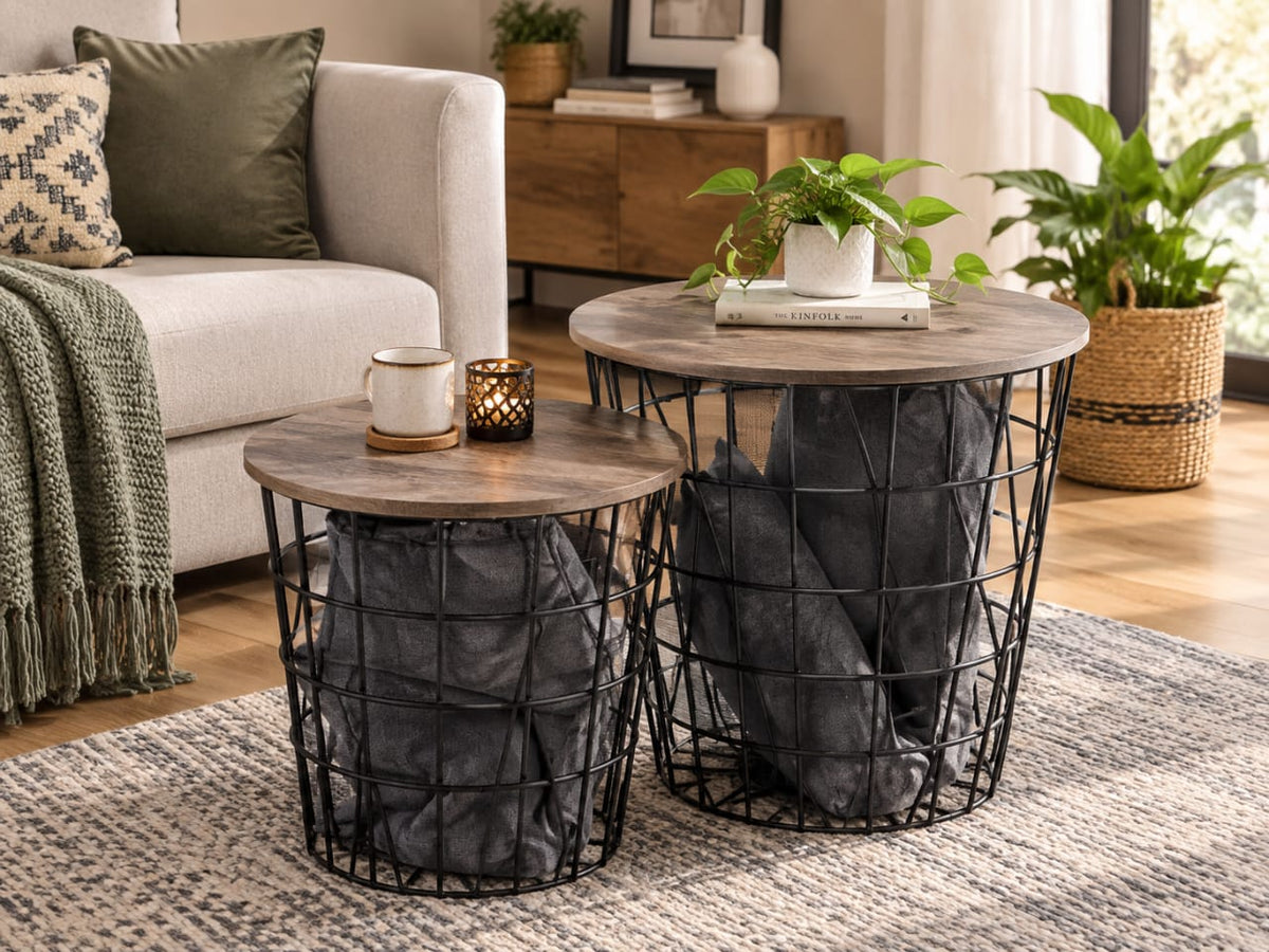 2-in-1 Nesting Storage Side Tables: The Ultimate Living Room Organizer