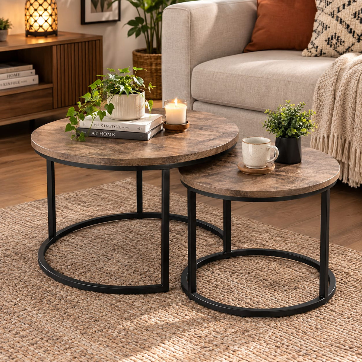 Round Rustic Nesting Coffee Tables Review: Versatility Meets Modern Design