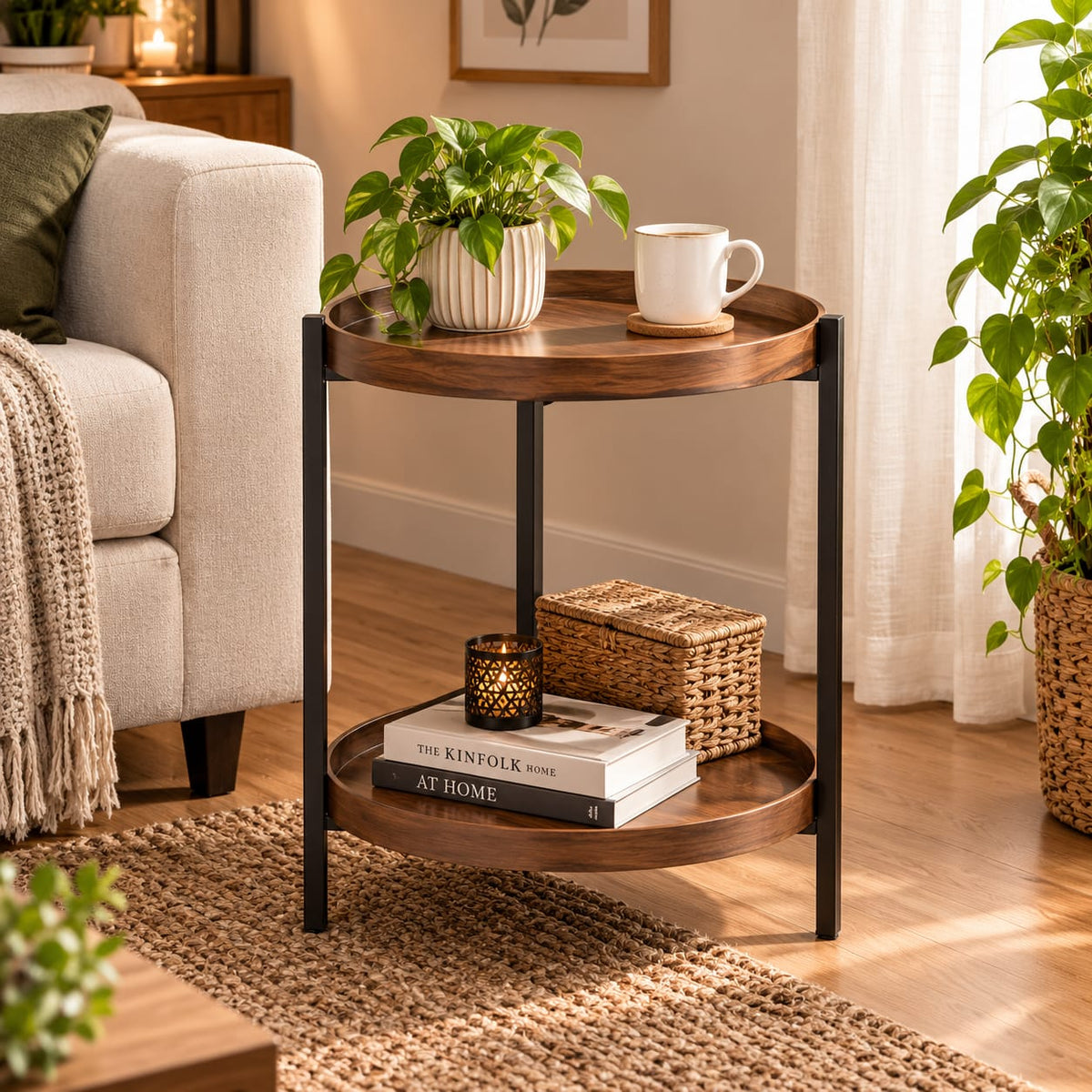How to Style a Modern Tray End Table for a Cozy Living Room Vibe