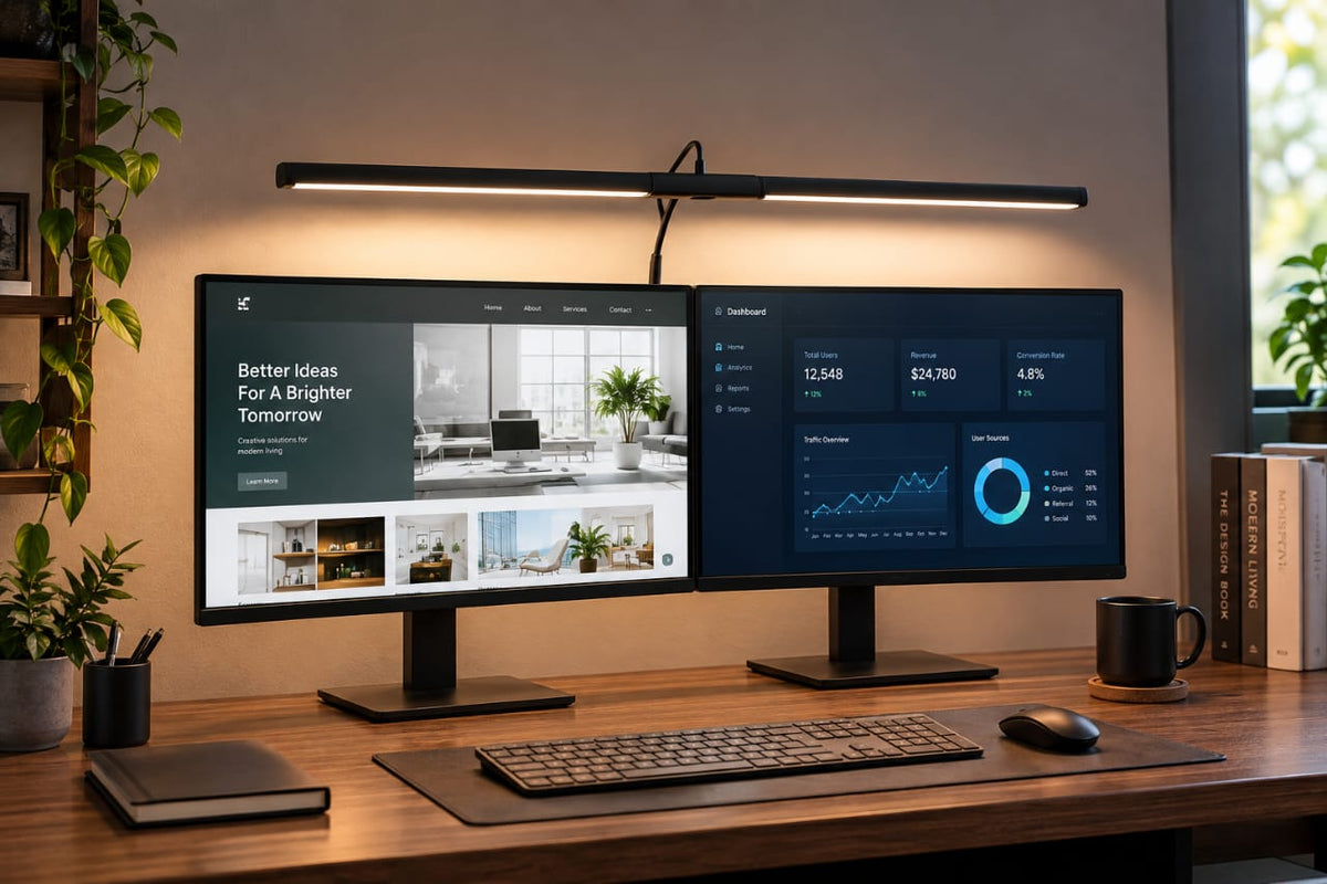 Dual Light LED Desk Lamp Review: The Ultimate Eye-Caring Lighting for Dual Monitor Setups