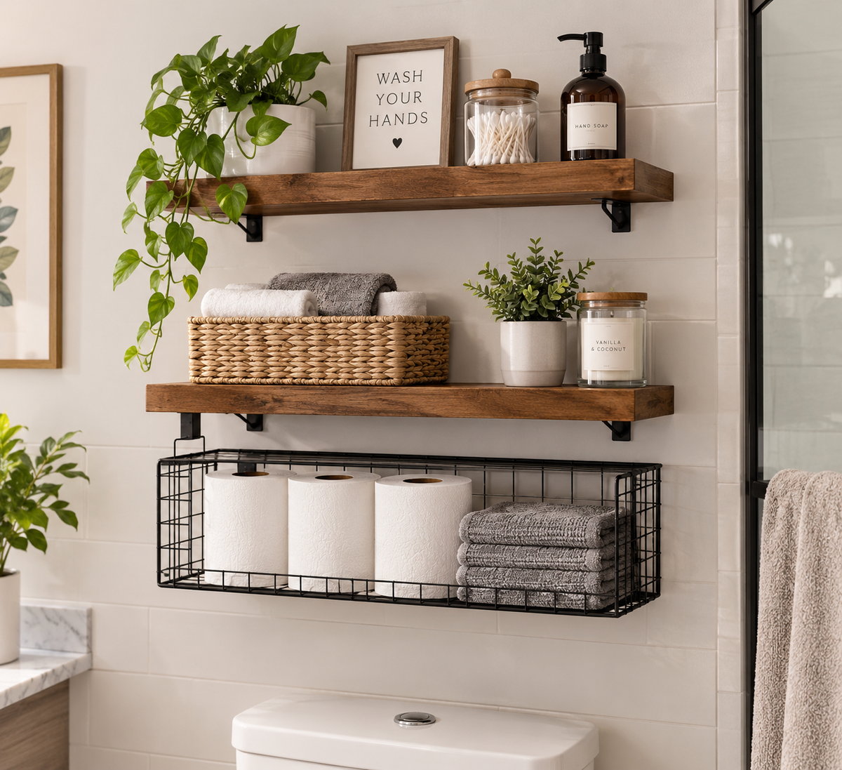 QEEIG Floating Bathroom Shelves Review: Maximize Small Space Storage Over the Toilet