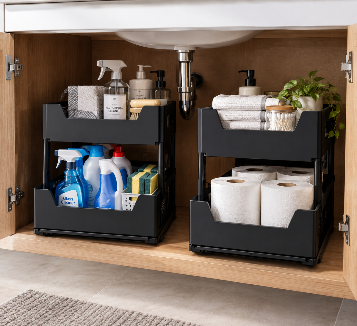 DEKAVA 2-Tier Under Sink Organizer Review: Double Your Cabinet Storage Space