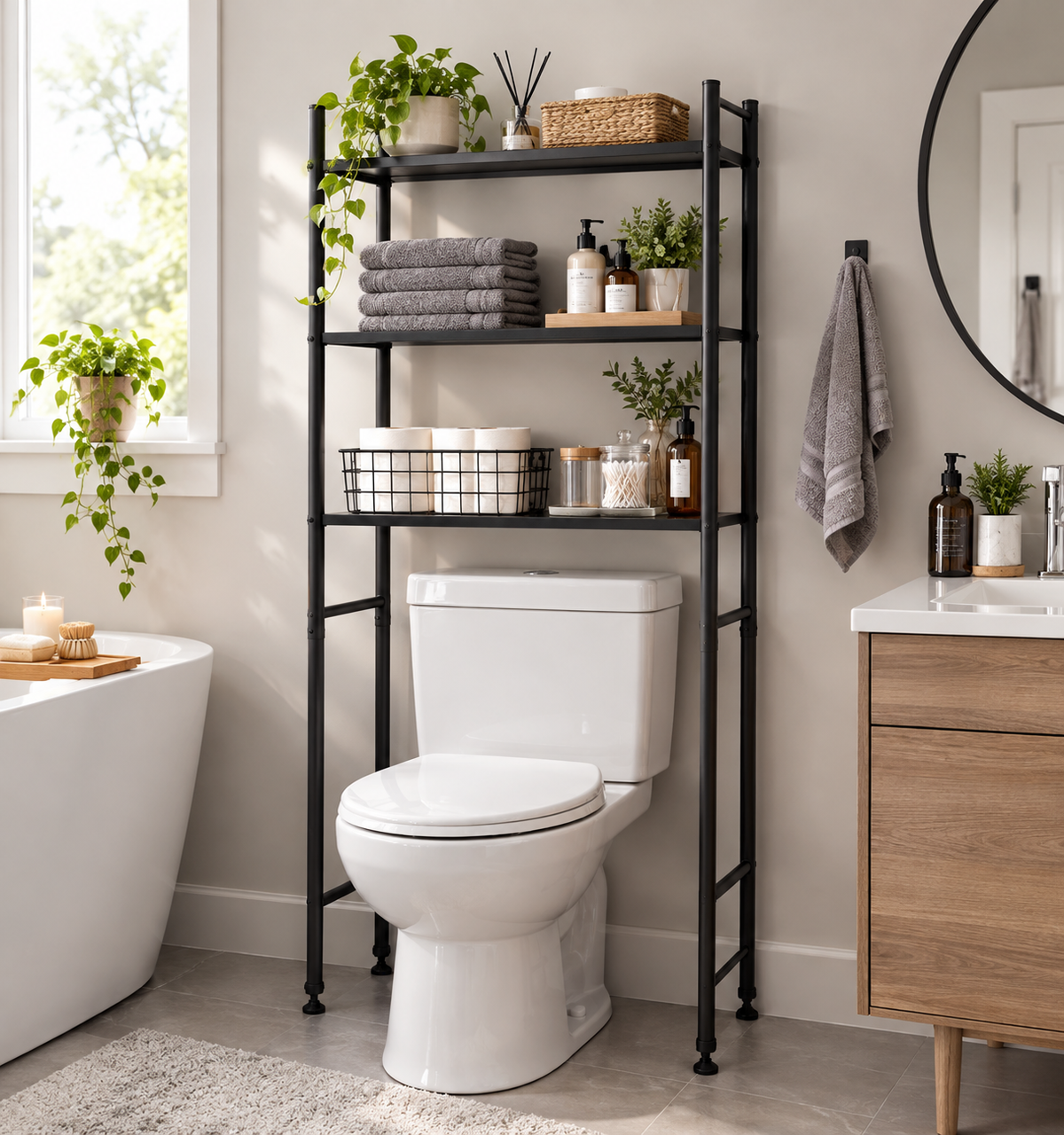 GloTika 3-Tier Over the Toilet Storage Rack Review: Maximize Bathroom Space Without Drilling