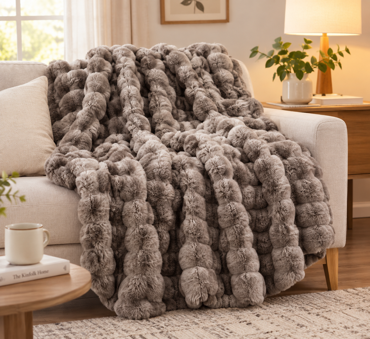 COOVA Soft Bubble Faux Fur Throw Blanket Review: Luxurious Warmth for Your Living Room