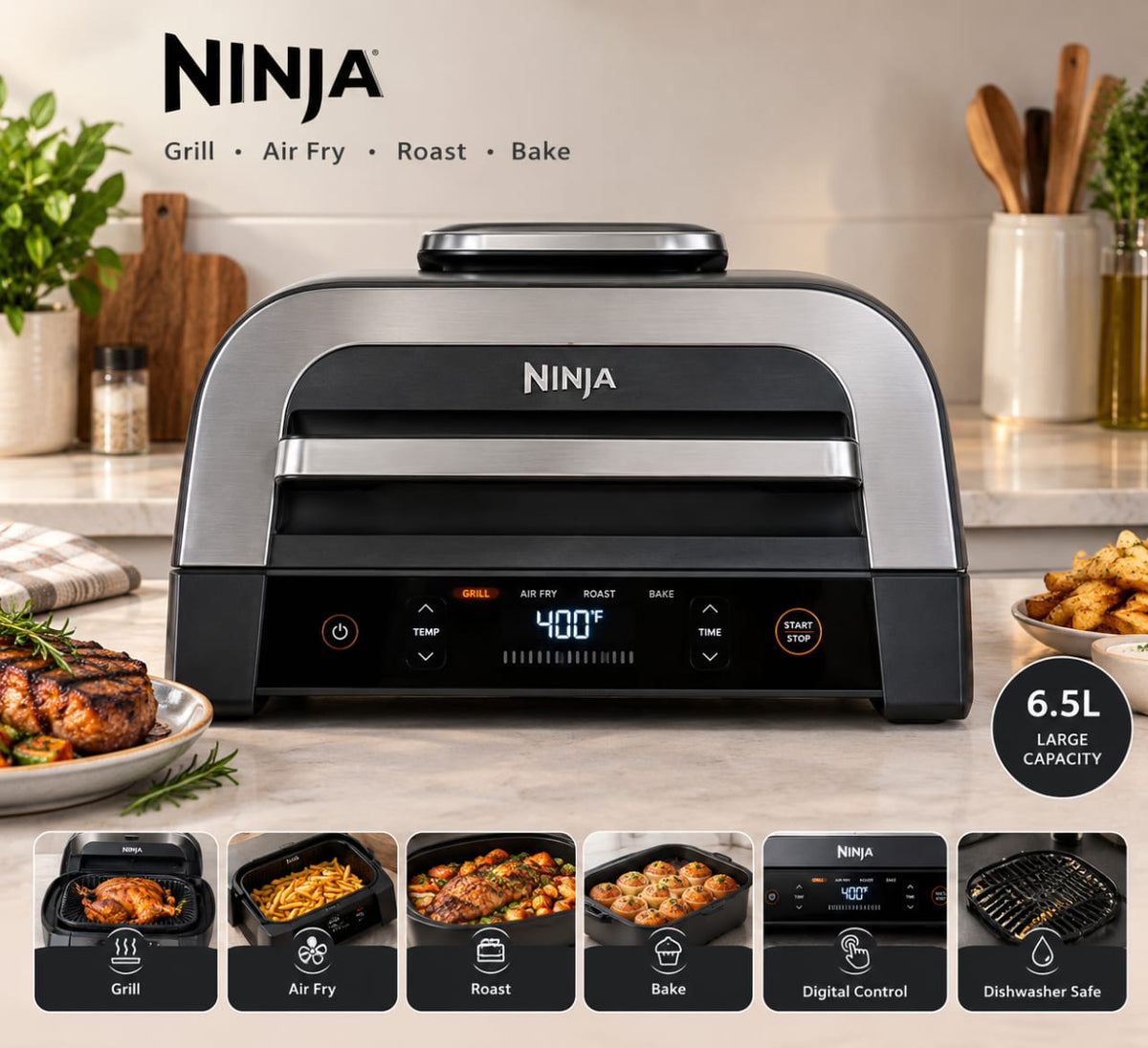 Ninja Foodi Smart XL Indoor Grill Review: Perfect Steaks &amp; Smokeless Air Frying