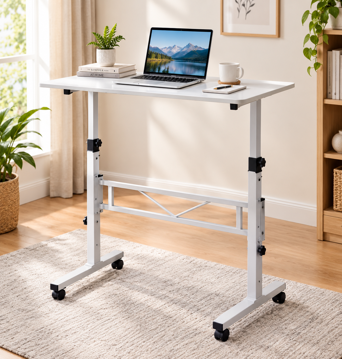 Mobile Height-Adjustable Standing Desk Review: Compact &amp; Portable Laptop Workstation