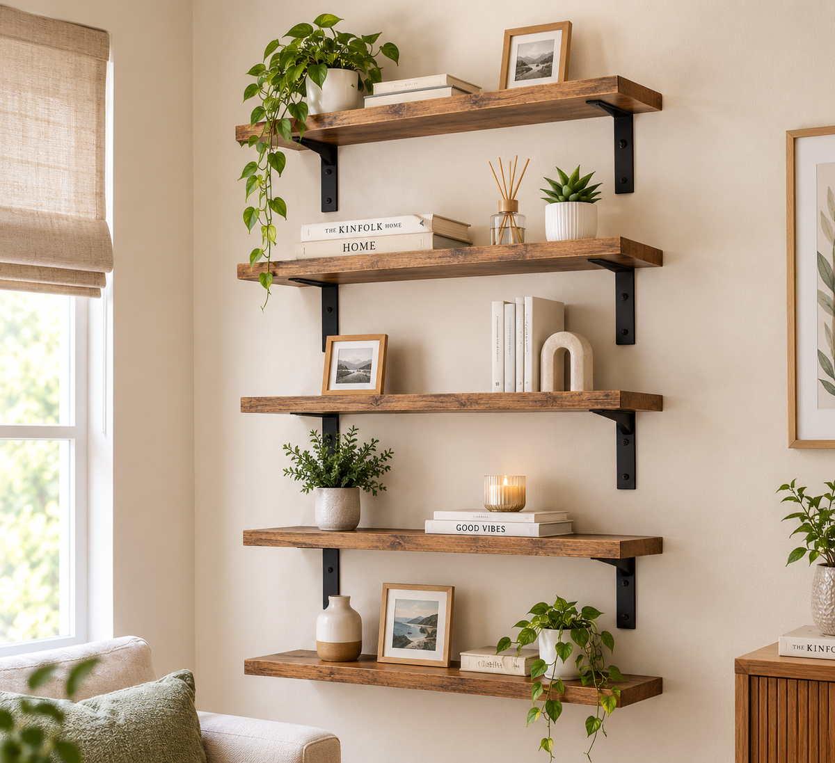 Rustic Floating Wall Shelves Review: Easy Storage &amp; Elegant Farmhouse Decor