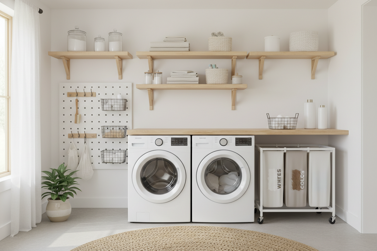 How to Organize a Laundry Area Without Cabinets