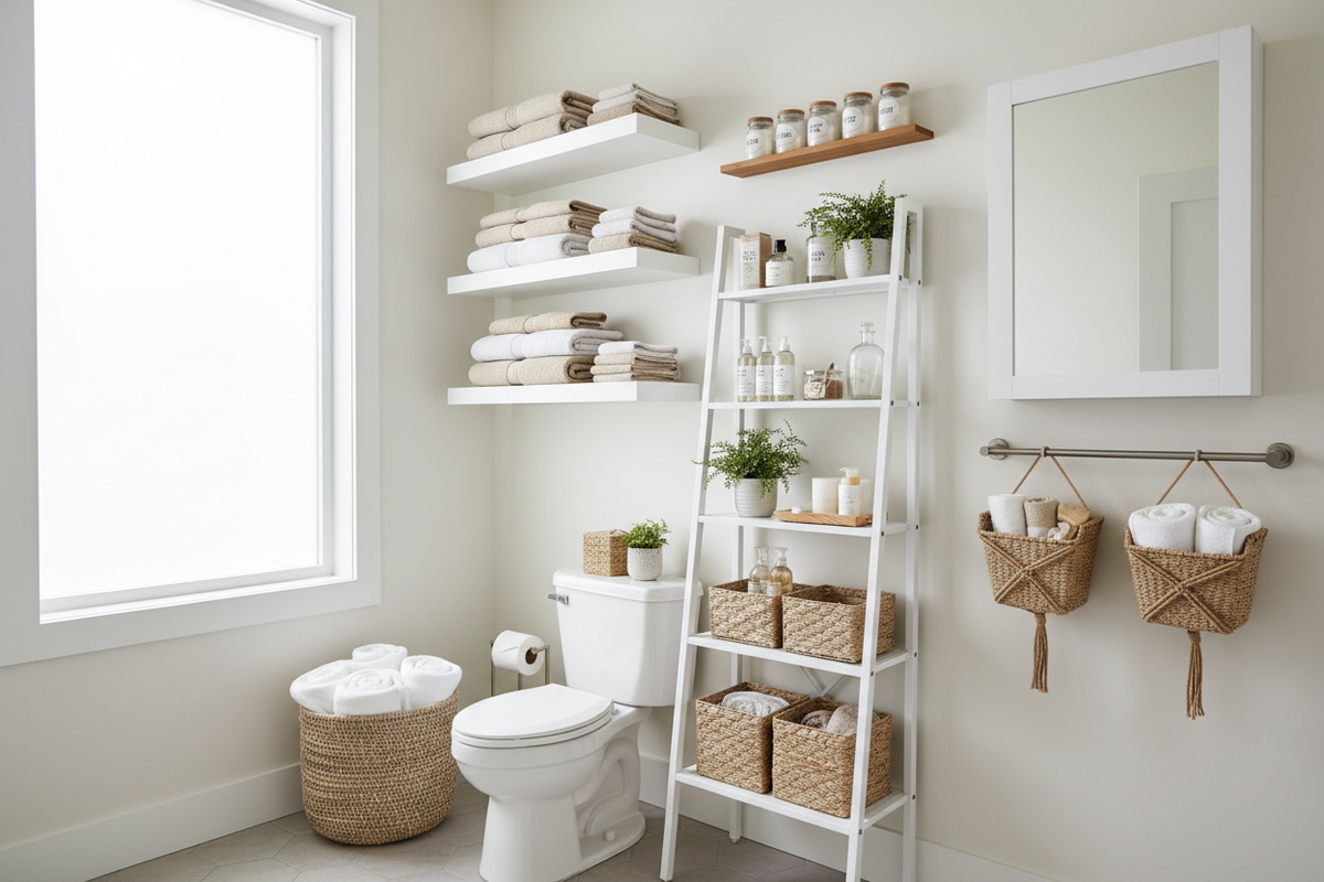 How to Organize a Small Bathroom with No Storage